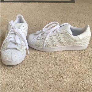 Women’s Adidas White Snake Superstar Sneakers